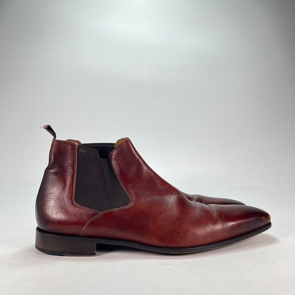 Magnanni Brown Dress Boots Classic Leather Chelsea Boots Men's Size 12